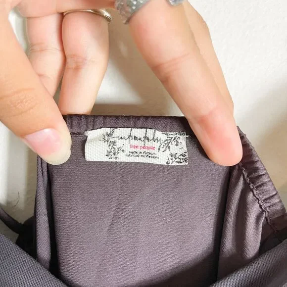 Free People NWOT Chocolate X Intimately FP City Cool Midi Slip Dress Size L - Picture 7 of 7